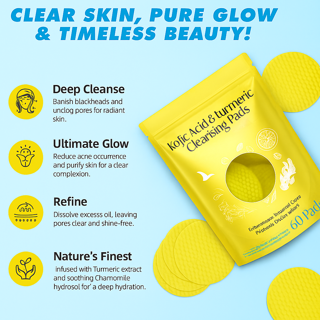 kojic acid and turmeric cleansing pads 