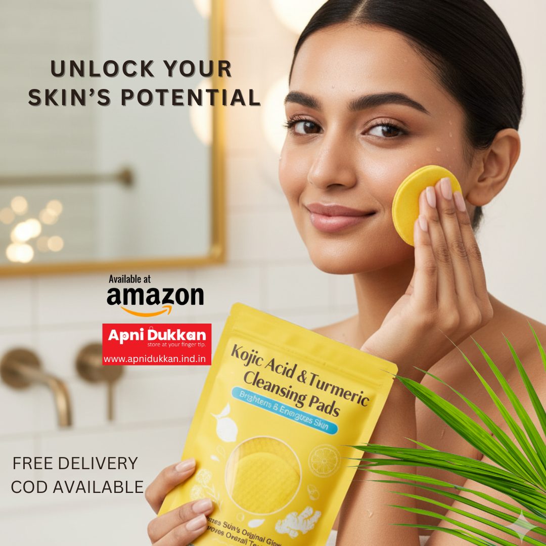 Turmeric Kojic Acid Pads – Brighten, Exfoliate & Glow Naturally | 60 Pads In Pack