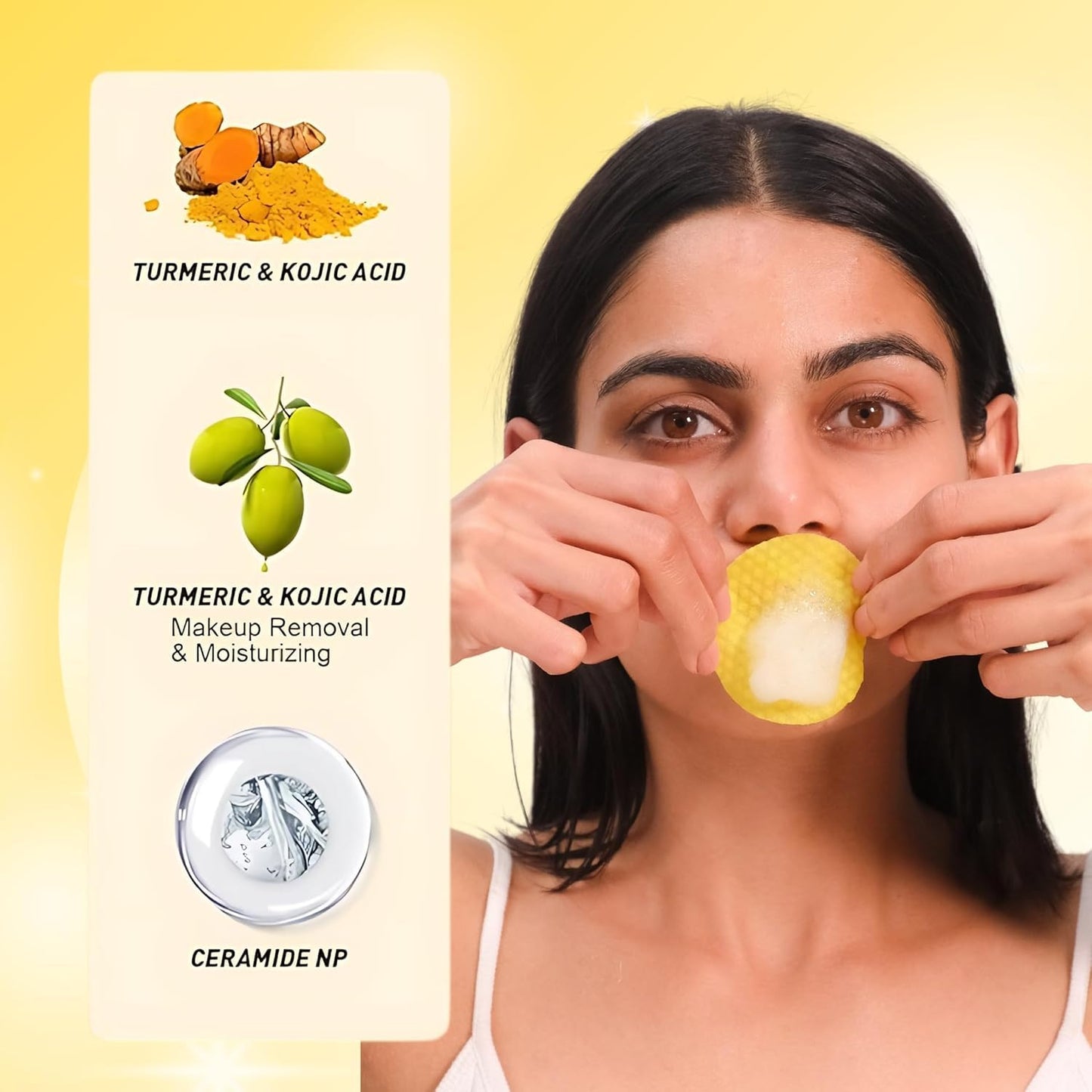 Turmeric & Kojic Acid Face Cleansing Pads (All Skin Types, 30 Wipes)